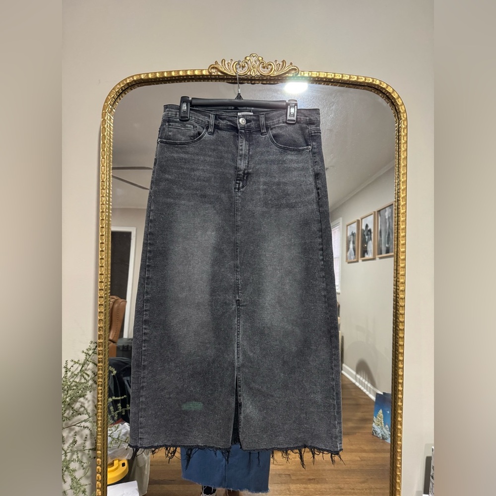 Black Denim Skirt